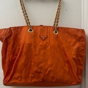 Prada Quilted Orange Tote Bag authentic